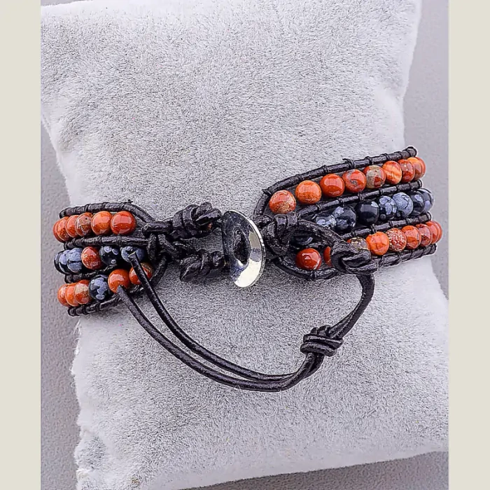 🏷️️ Браслет Chan Luu Яшма 25 см шкіра ss_14817