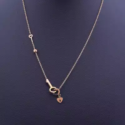 🏷️️ Підвіска ключ з замочком Stainless Steel (позолота 18к) F-52222