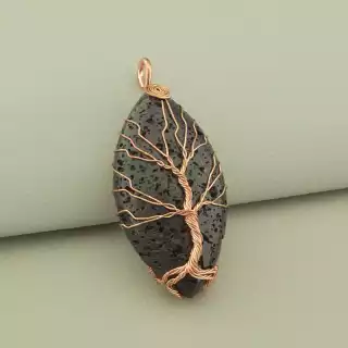 Кулон дерево дріт Лава 60x25мм.