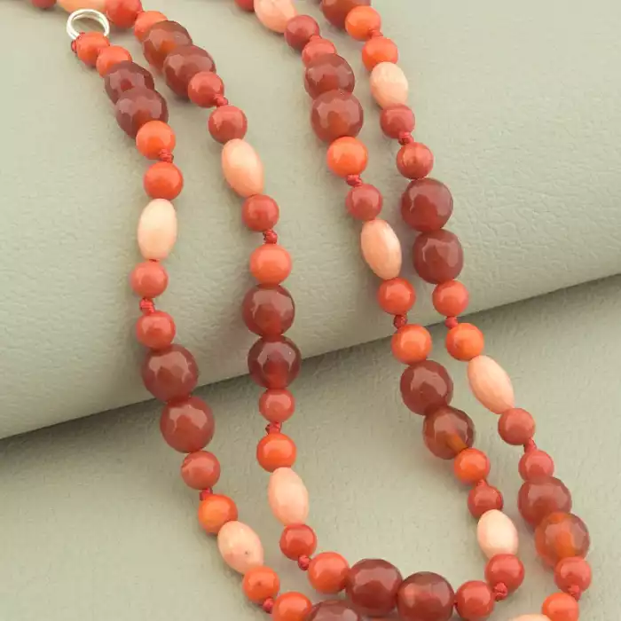 🏷️️ Намисто Сердолік, Корал 54 см. ss_101336