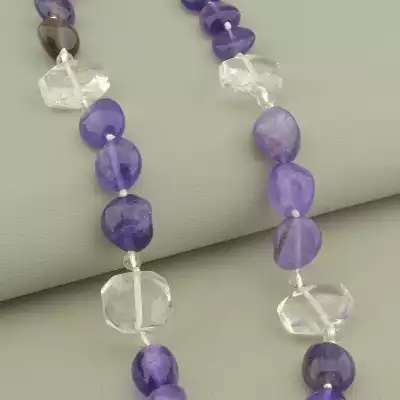 🏷️️ Намисто Гірський кришталь Срібло (925) 53 см. F-101436