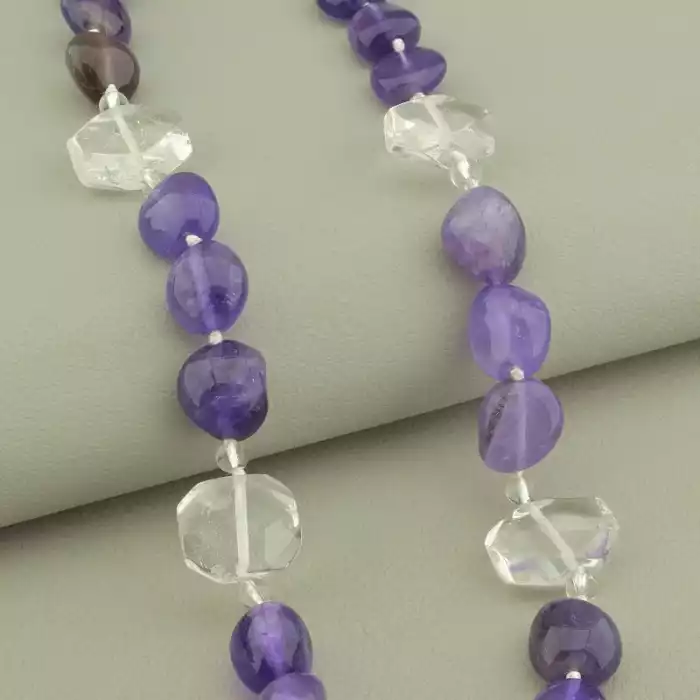 🏷️️ Намисто Гірський кришталь Срібло (925) 53 см. ss_101436