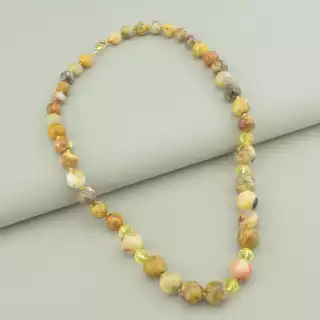 Намисто Яшма, Чеський кришталь 48 см.