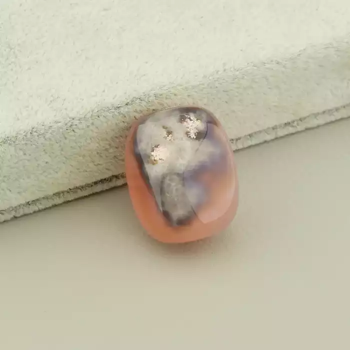 🏷️️ Вставка агат (25х17 мм, сірий, помаранчевий, рожевий, природні дефекти) ss_105035
