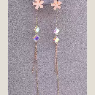 Сережки пусети Fashion Сrystal (позолота 18к)