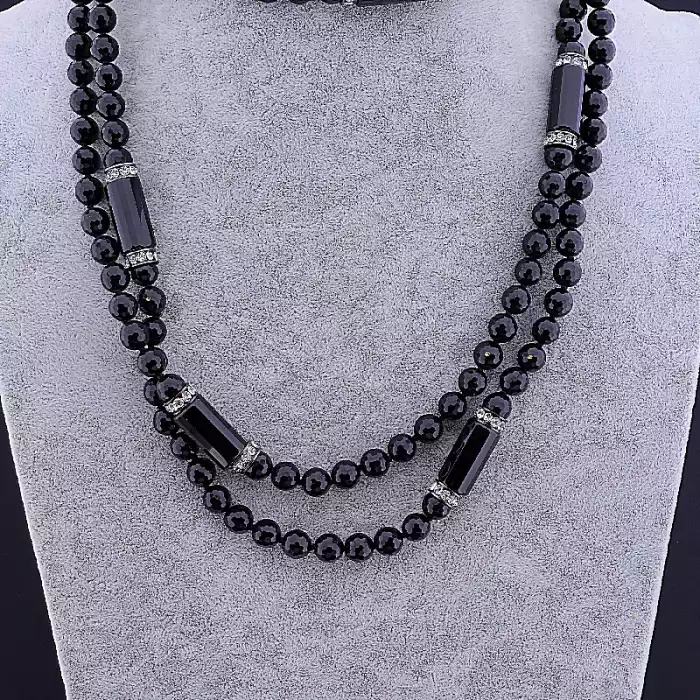 🏷️️ Намисто Агат, Сrystal 150 см F-105448