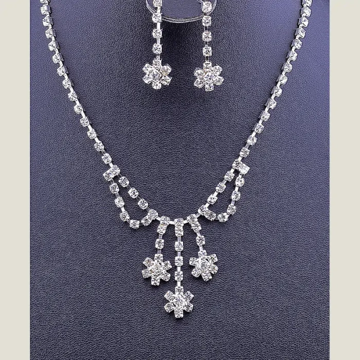 🏷️️ Намисто + Сережки Сrystal 46 см ss_11314