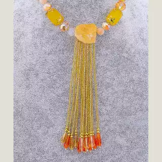 Намисто Цитрин, Чеський кришталь 43 см