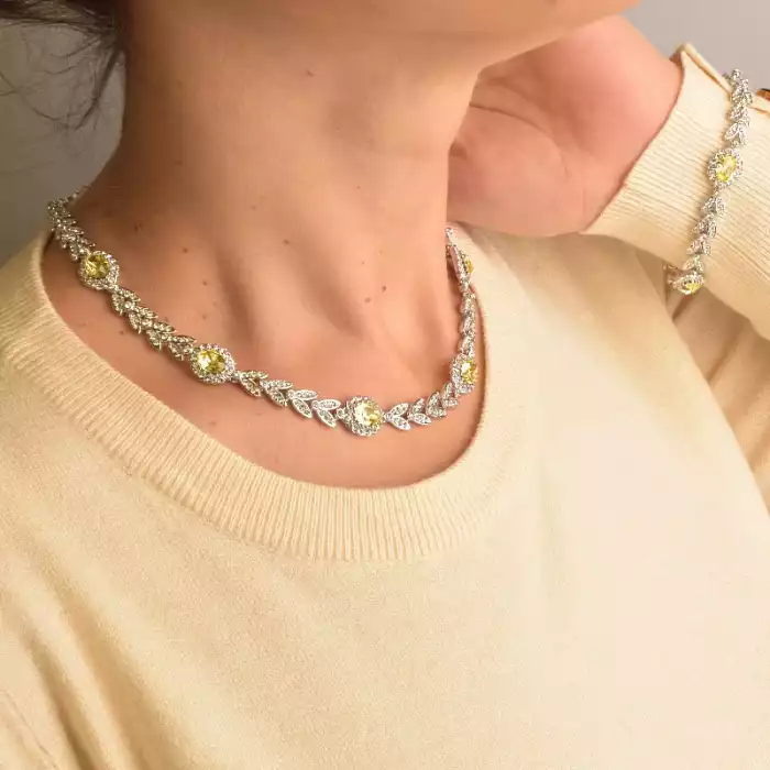 🏷️️ Набір (4предмети) Фіаніт 40 см. (родій) ss_92571