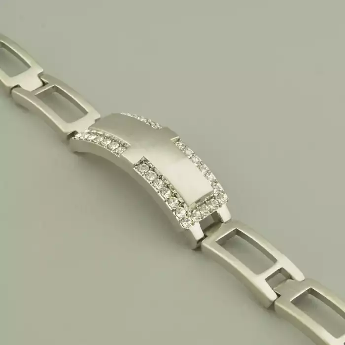 🏷️️ Браслет складний Abella Фіаніт 18 см. ss_93155