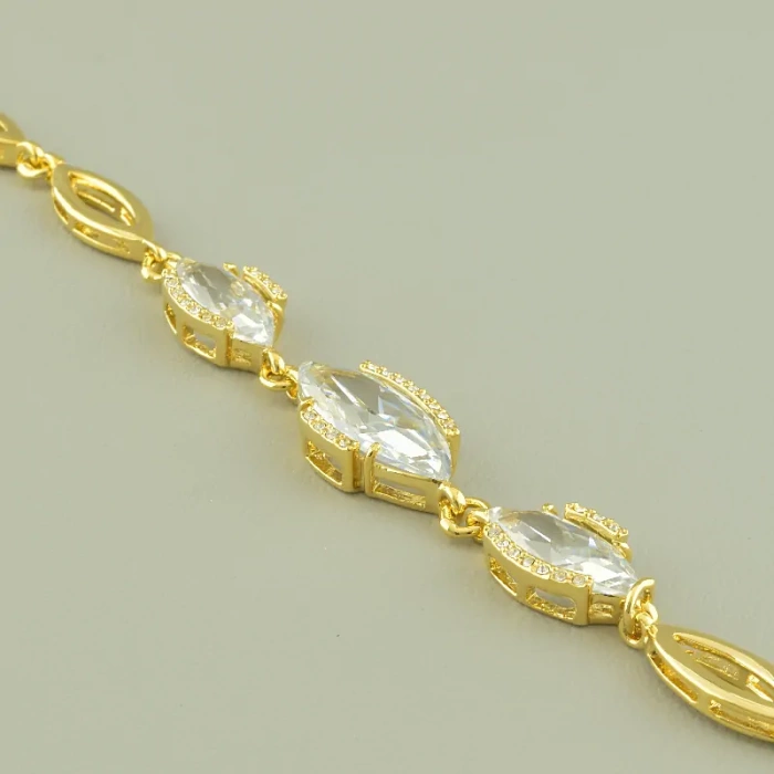 🏷️️ Браслет з карабіном Winniana Фіаніт 20 см. (позолота 18к лимонна) ss_93271