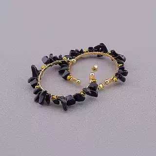 Сережки пусети Stainless Steel Агат