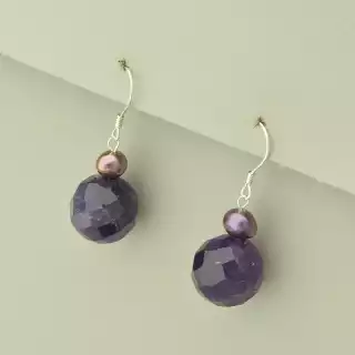 Сережки петля Аметист (срібло 925 проба)
