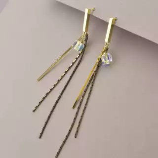 Сережки пусети Saiya Фіаніт (позолота 18к)