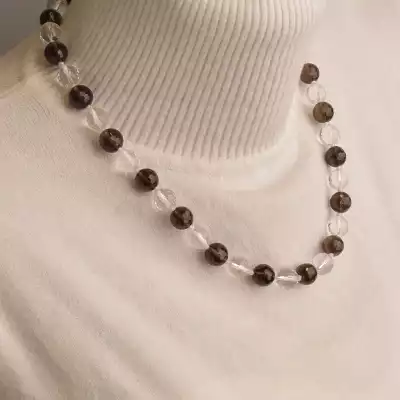 🏷️️ Намисто Гірський кришталь, Раухтопаз 47 см. F-95673