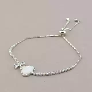 Браслет регульований Saiya Перламутр 17 см. (родій)