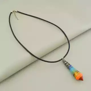 Підвіска самоцвіти (47 см, карабін, метал, різнокольоровий, срібний)