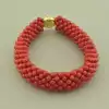 🏷️️ Браслет складний корал (20 см, позолота 18к, мідний сплав, червоний, жовтий) F-105244