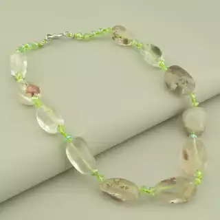 Намисто масивне Кварц, Чеський кришталь 51 см