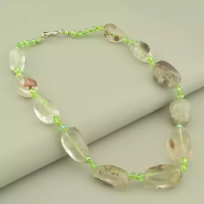 🏷️️ Намисто Кварц, Чеський кришталь 51 см. ss_105549