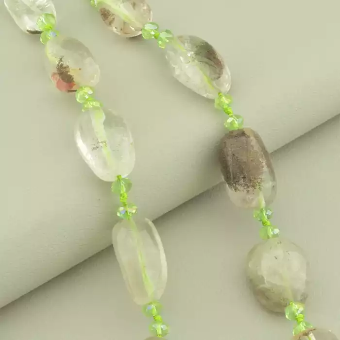 🏷️️ Намисто Кварц, Чеський кришталь 51 см. ss_105549