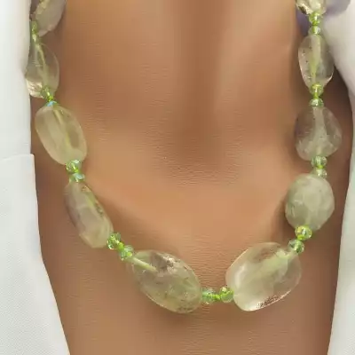 🏷️️ Намисто масивне Кварц, Чеський кришталь 51 см F-105549