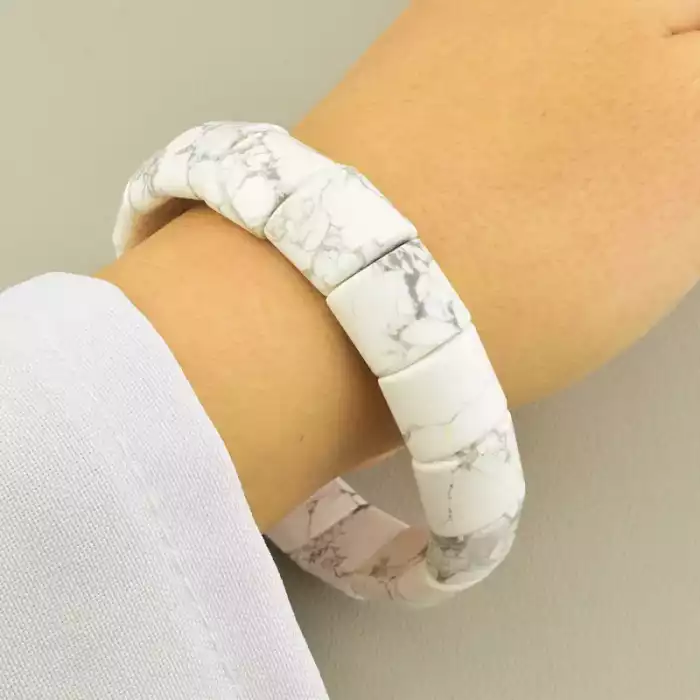 🏷️️ Браслет на резинці Кахолонг 19 см ss_106058