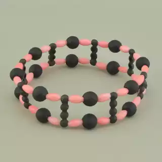 Браслет резинка Корал, Шунгіт 20 см.
