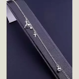 Браслет з карабіном Xuping 17 см (родій)