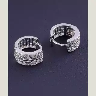 Сережки кільця Xuping Фіаніт (родій)