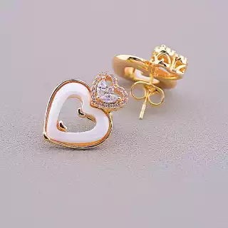 Сережки пусети Xuping емаль (позолота 18к)