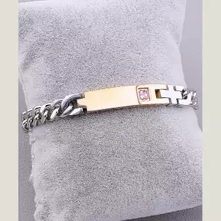 Браслет з карабіном медична сталь 316L 19 см