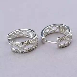 Сережки конго Xuping Фіаніт (родій)