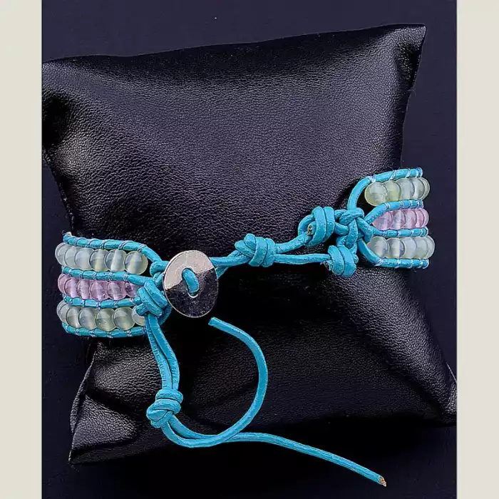 🏷️️ Браслет Chan Luu Агат 25 см шкіра ss_16256