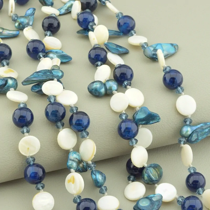 🏷️️ Намисто Агат, Перламутр 52 см. ss_100933