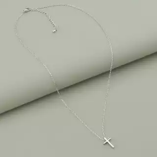 Підвіска хрест Saiya 40 см (родій)