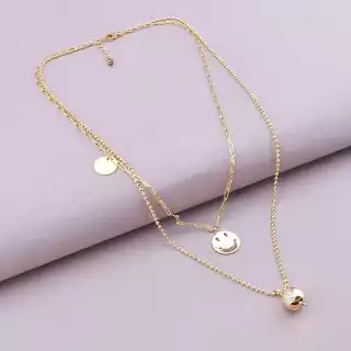 Підвіска смайлик Xuping Фіаніт 45 см (позолота 18к)