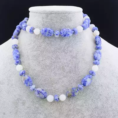 🏷️️ Намисто Содалит, Агат 77 см. F-86501