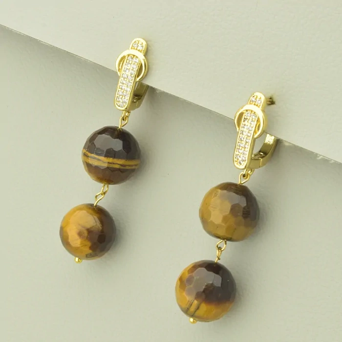 Сережки Тигрове око (позолота 18к (лимонна)) ss_101938 ss_101938