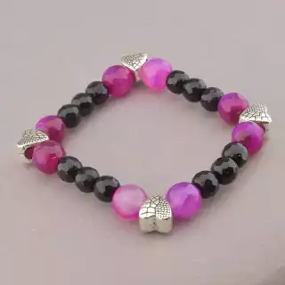 Браслет резинка Агат 18 см.