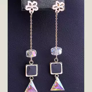 Сережки петельки Fashion Сrystal (позолота 18к)