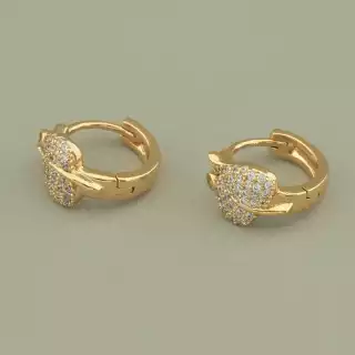 Сережки кільця Xuping Фіаніт (позолота 18к)