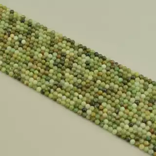 Намистини Жадеїт 40 см. 3,5 мм. на нитці (натуральне каміння, без застібки)