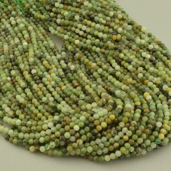 🏷️️ Намистини Жадеїт 40 см. 3,5 мм. на нитці (натуральне каміння, без застібки) ss_103064