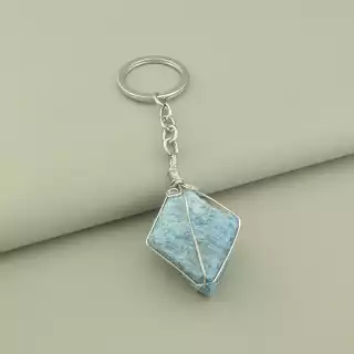 Брелок Ларімар, Апатит 120х30мм.