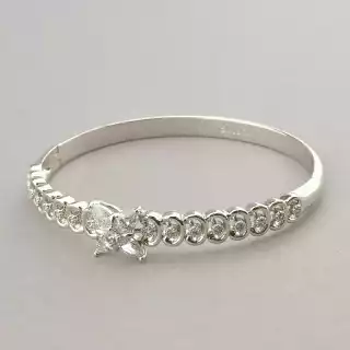 Браслет шарнірний Xuping Фіаніт 17 см (родій)