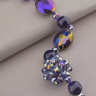 🏷️️ Намисто Агат, Фіаніт, Чеський кришталь 54 см. F-97051