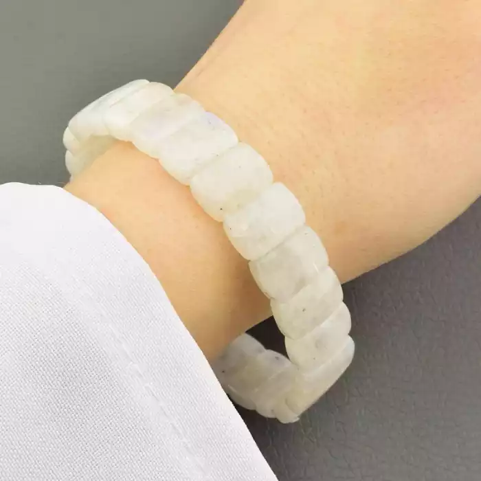 🏷️️ Браслет резинка з місячним каменем (синій), 20 см ss_104536