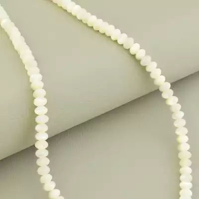 🏷️️ Намисто перламутр (41 см, карабін, молочний, срібний, сталь) F-105037