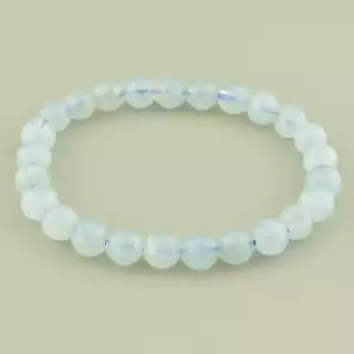 Браслет Аквамарин (19 см, резинка, 7.6 мм, синій)